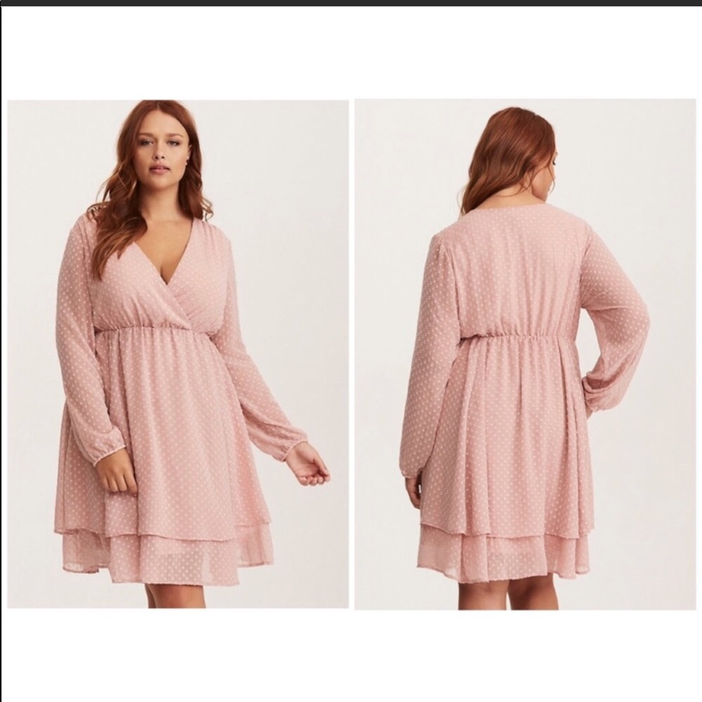 Torrid Blush textured wrap dress